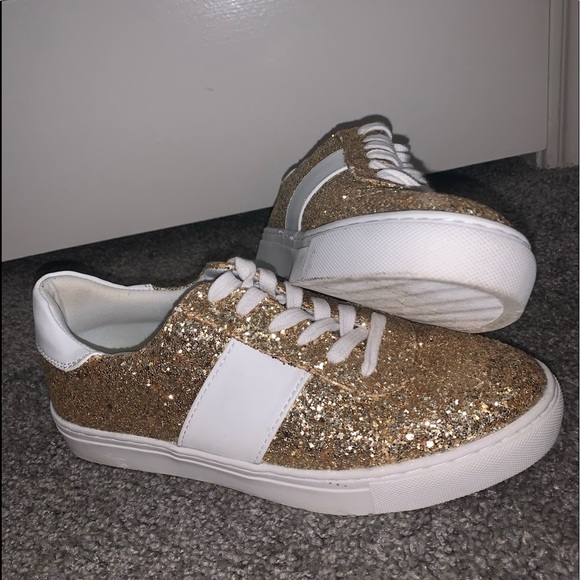 gold sparkly sneakers